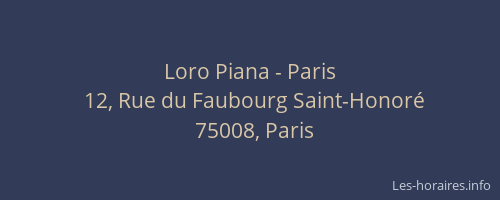 Loro Piana - Paris