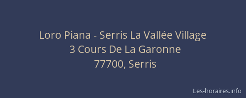 Loro Piana - Serris La Vallée Village