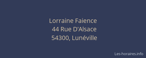 Lorraine Faience