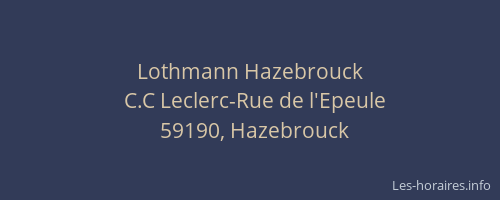 Lothmann Hazebrouck