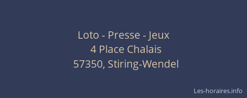 Loto - Presse - Jeux