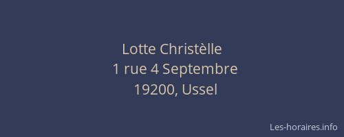 Lotte Christ&egrave;lle