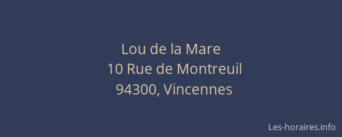 Lou de la Mare