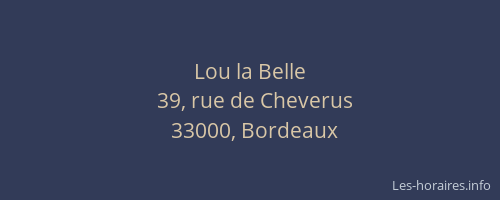 Lou la Belle