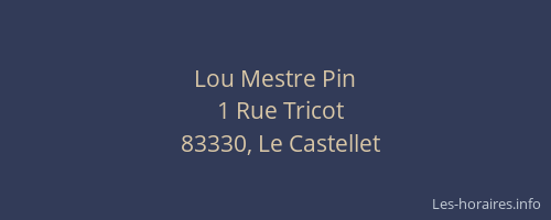 Lou Mestre Pin