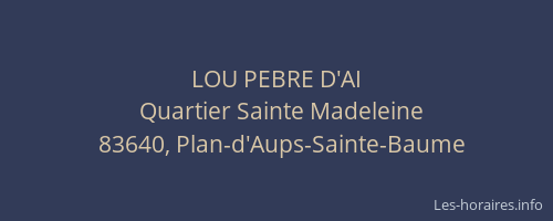 LOU PEBRE D'AI