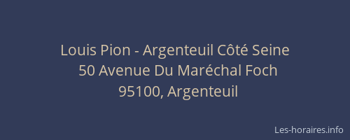 Louis Pion - Argenteuil Côté Seine