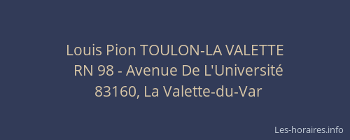 Louis Pion TOULON-LA VALETTE