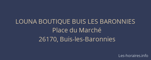 LOUNA BOUTIQUE BUIS LES BARONNIES