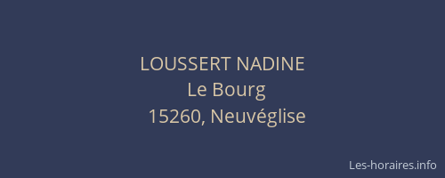 LOUSSERT NADINE