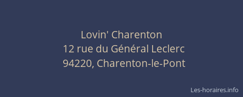 Lovin' Charenton