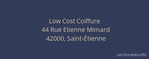 Low Cost Coiffure
