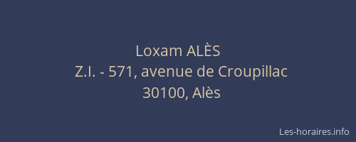 Loxam AL&Egrave;S