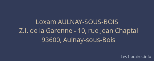 Loxam AULNAY-SOUS-BOIS