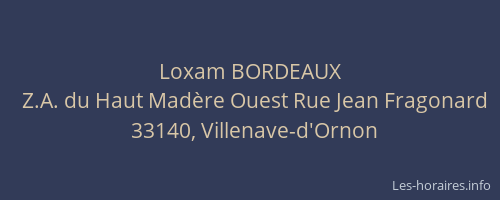 Loxam BORDEAUX
