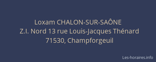 Loxam CHALON-SUR-SA&Ocirc;NE