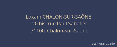 Loxam CHALON-SUR-SAÔNE