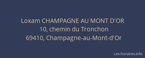 Loxam CHAMPAGNE AU MONT D'OR