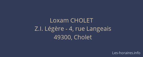 Loxam CHOLET