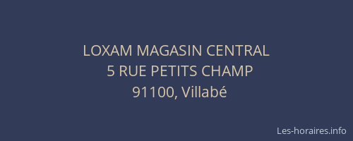 LOXAM MAGASIN CENTRAL