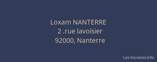 Loxam NANTERRE