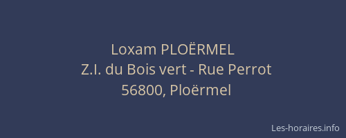 Loxam PLO&Euml;RMEL