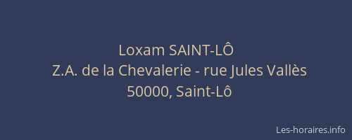 Loxam SAINT-L&Ocirc;