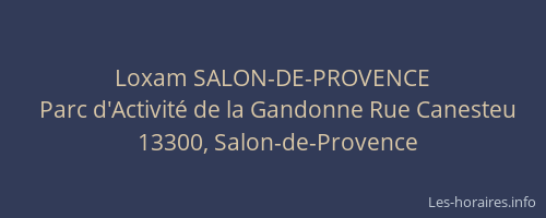 Loxam SALON-DE-PROVENCE