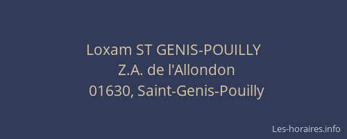 Loxam ST GENIS-POUILLY