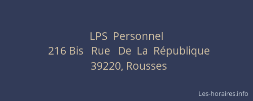 LPS  Personnel