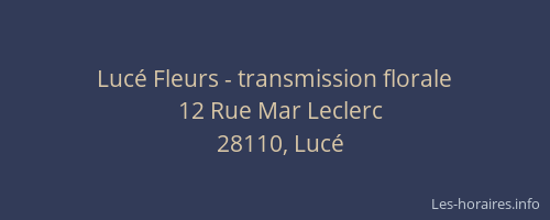 Luc&eacute; Fleurs - transmission florale