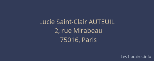 Lucie Saint-Clair AUTEUIL