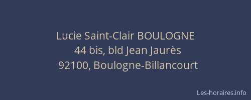 Lucie Saint-Clair BOULOGNE
