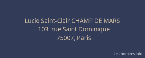 Lucie Saint-Clair CHAMP DE MARS