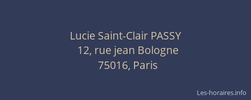 Lucie Saint-Clair PASSY