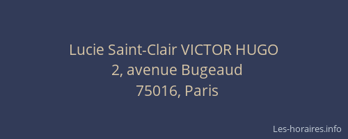 Lucie Saint-Clair VICTOR HUGO