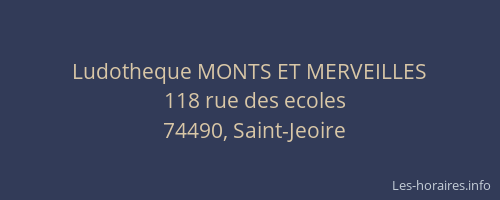 Ludotheque MONTS ET MERVEILLES