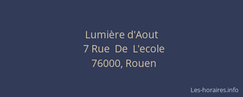 Lumière d'Aout