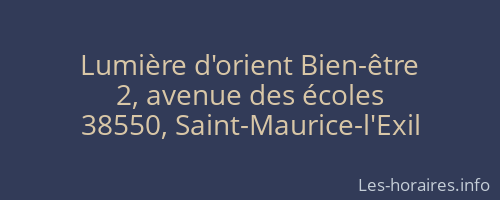 Lumière d'orient Bien-être