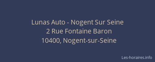 Lunas Auto - Nogent Sur Seine