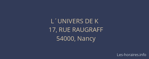 L´UNIVERS DE K