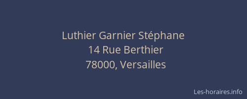 Luthier Garnier Stéphane