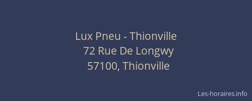 Lux Pneu - Thionville