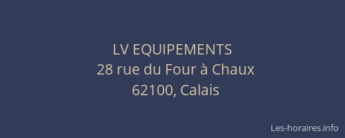 LV EQUIPEMENTS