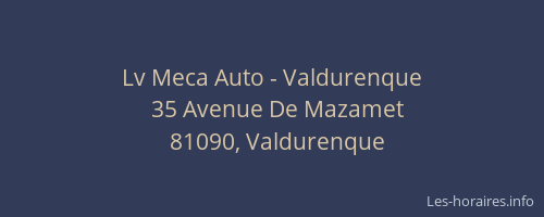 Lv Meca Auto - Valdurenque