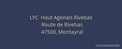 LYC  Haut Agenais Rivebas