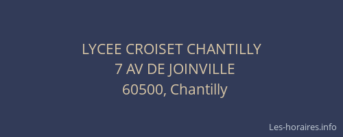 LYCEE CROISET CHANTILLY