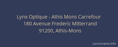 Lynx Optique - Athis Mons Carrefour