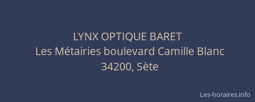 LYNX OPTIQUE BARET