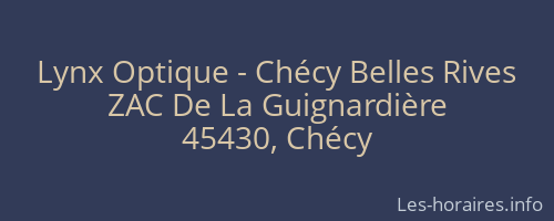 Lynx Optique - Chécy Belles Rives